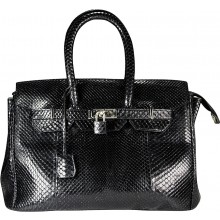 Genuine python snake leather bag ISSNB122-03PT Black