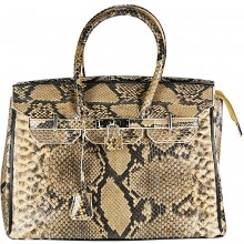 Genuine python snake leather bag ISSNB122-03PT Cream