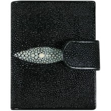 Genuine stingray leather wallet ISW005 Black