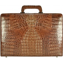 Genuine alligator leather attache case JBCP-S Brown
