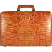 Genuine alligator leather attache case JBCP-S Tan