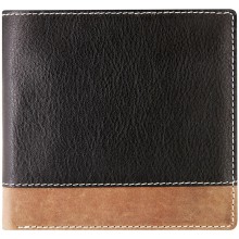 Genuine cow leather wallet JS1802 Black / Brown