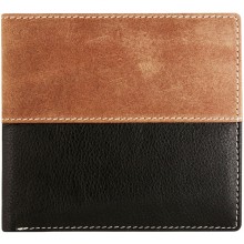 Genuine cow leather wallet JS1807 Black / Brown