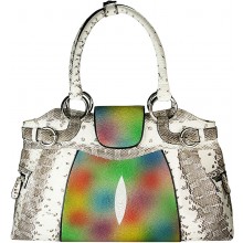 Genuine snake and stingray leather bag JSNB024SN-ST Natural / P030