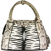 Genuine python snake leather and stingray leather bag JSNB025PT-ST Natural / Tiger