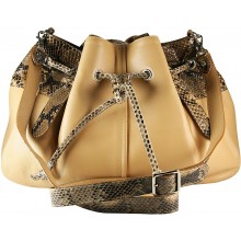 Genuine phython snake / calf leather bag JSNB02PT Beige