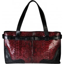Genuine python snake leather bag JSNB108PT Burgundy / Black