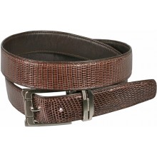 Genuine lizard leather belt LIZ102 Brown