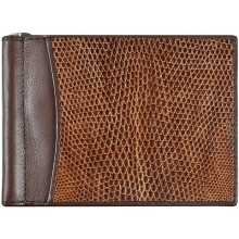Genuine lizard leather money clip LIZ2392A Brown