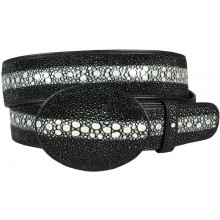 Genuine stingray leather belt MBH1-5 Black