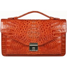 Genuine alligator leather men's gun bag MCM124-M Tan
