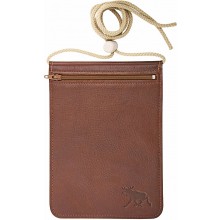 Genuine moose leather neck wallet MOOSENW400 Brown