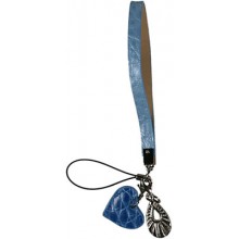 Genuine crocodile leather mobile phone pendant MP001 Aqua Blue