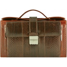 Genuine sea snake leather gun bag MSN26 Brown / Tan