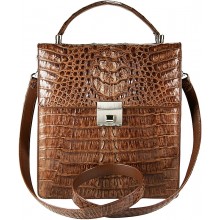 Genuine alligator leather briefcase MZCM15-S Brown