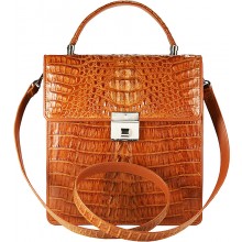 Genuine alligator leather briefcase MZCM15-S Tan