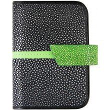 Genuine stingray leather card holder NB21SA Black / Green