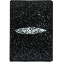 Genuine stingray leather passport cover NB7 Black