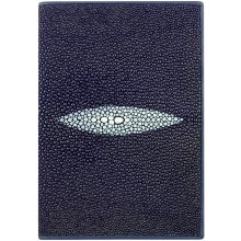 Genuine stingray leather passport holder NB7 Blue