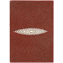 Genuine stingray leather passport holder NB7 Burgundy