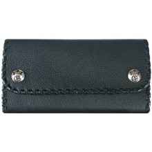 Genuine stingray and calf leather wallet NRSTW003L Black