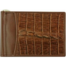 Genuine alligator leather money clip NTCM59T Brown