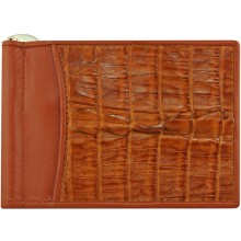 Genuine alligator leather money clip NTCM59T Tan