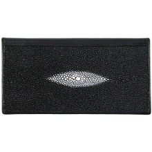 Genuine stingray leather checkbook cover NTR48 Black