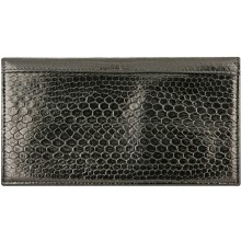 Genuine sea snake leather check book cover NTSN48 Black
