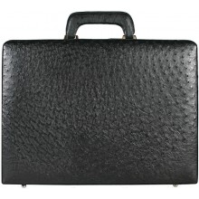 Genuine ostrich leather attache case OS044-01 Black