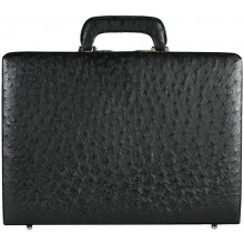 Genuine ostrich leather attache case OS044-02 Black