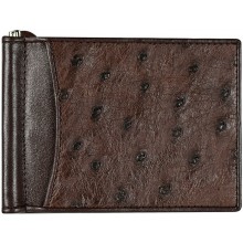 Genuine ostrich leather money clip OS2392A Brown
