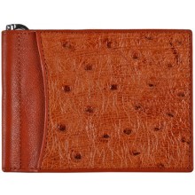 Genuine ostrich leather money clip OS2392A Peanut