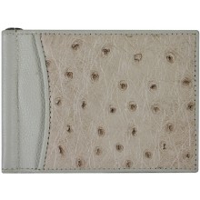 Genuine ostrich leather money clip OS2392A White