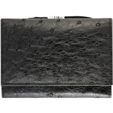 Genuine ostrich leather exclusive wallet OS872 Black