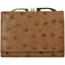 Genuine ostrich leather exclusive wallet OS872 Brown