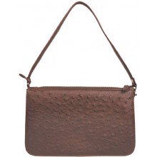 Genuine ostrich leather bag OSBAG001 Brown