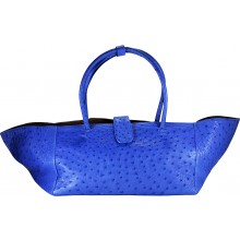 Genuine ostrich leather bag OSBAG003 Blue