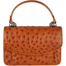 Genuine ostrich leather bag OSBAG068 Peanut