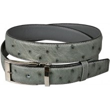 Genuine ostrich leather belt OSBELT001 Grey