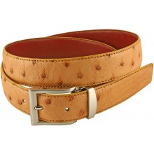 Genuine ostrich leather belt OSBELT001 Tan