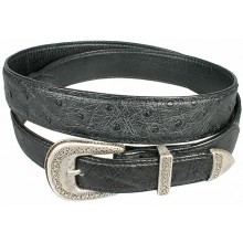 Genuine ostrich leather belt OSBELT002 Black