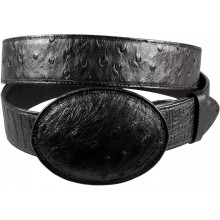 Genuine ostrich leather belt OSBELT003 Black