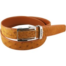 Genuine ostrich leather belt OSBELT004-B Tan