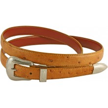 Genuine ostrich leather belt OSBELT005 Tan