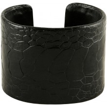 Genuine ostrich leather bracelet OSBRAS02-50 Black