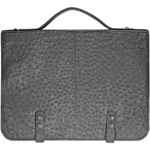 Genuine ostrich leather briefcase OSBRIEF001 Black