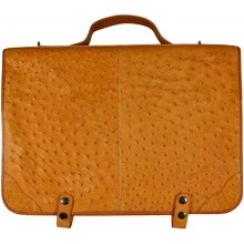 Genuine ostrich leather briefcase OSBRIEF001 Tan