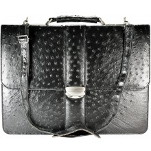 Genuine ostrich leather briefcase OSBRIEF8801 Black