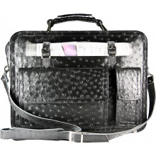 Genuine ostrich leather briefcase OSBRIEF8805 Black